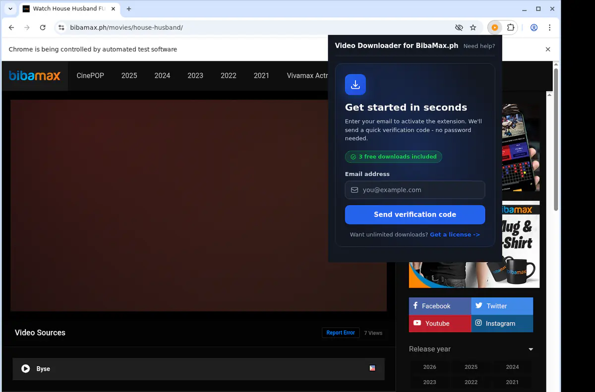 Bibamaxph Video Downloader browser extension screenshot 3
